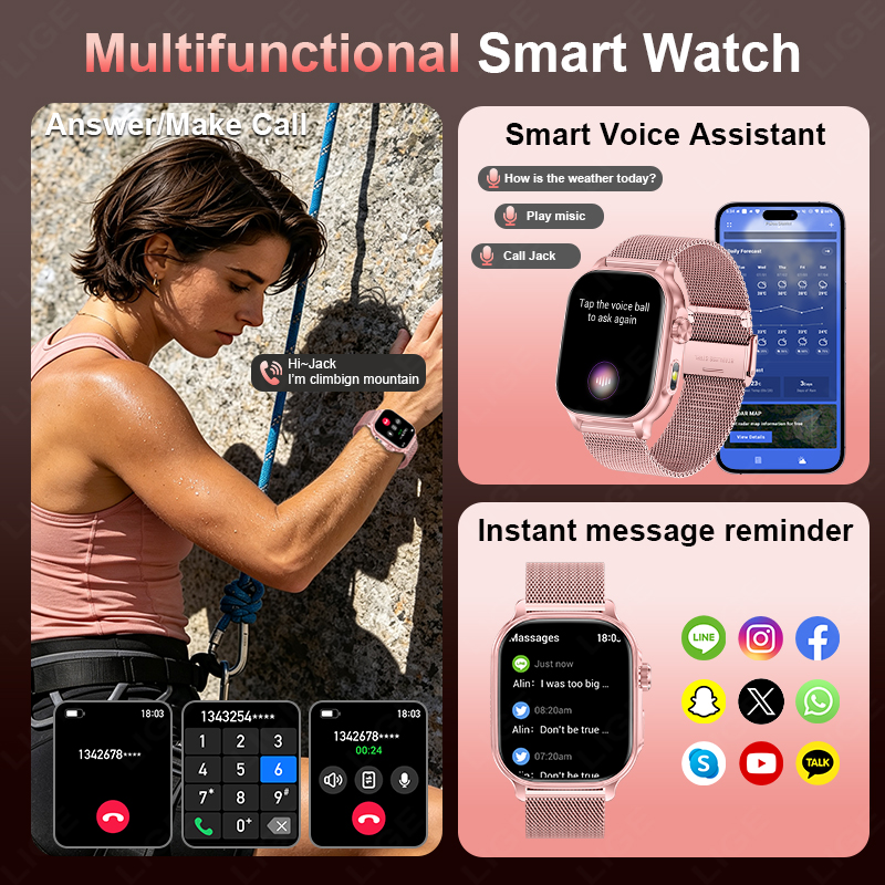 2026 New 1400mAh Large Battery - Smartwatch Watches For Girls 评论和价格